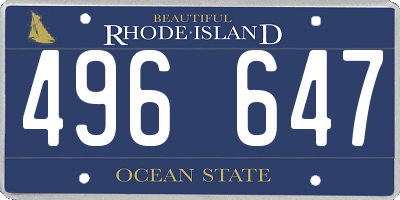 RI license plate 496647
