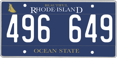 RI license plate 496649