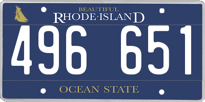 RI license plate 496651