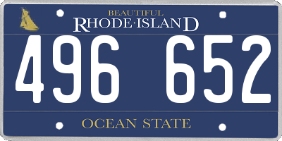 RI license plate 496652