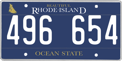 RI license plate 496654