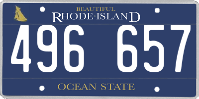 RI license plate 496657