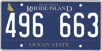 RI license plate 496663
