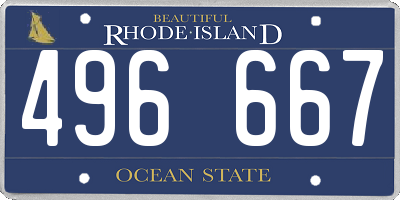RI license plate 496667