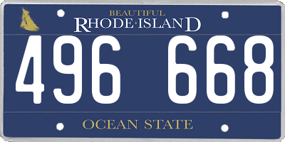 RI license plate 496668