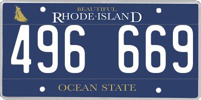 RI license plate 496669