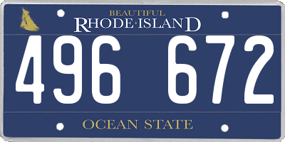 RI license plate 496672