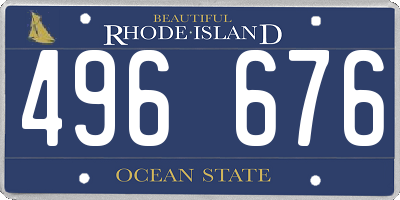 RI license plate 496676