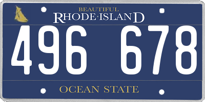 RI license plate 496678