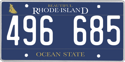 RI license plate 496685