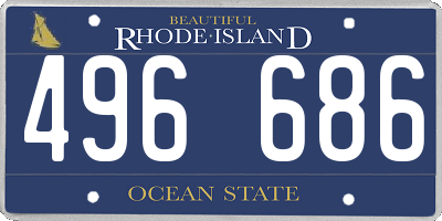 RI license plate 496686