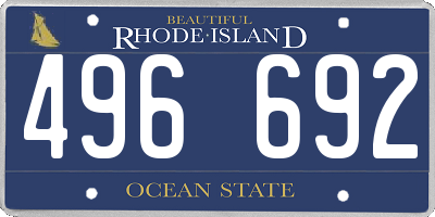 RI license plate 496692