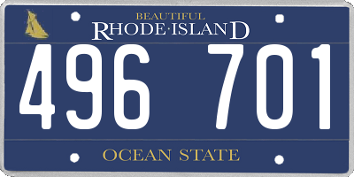 RI license plate 496701