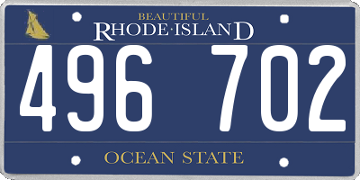 RI license plate 496702