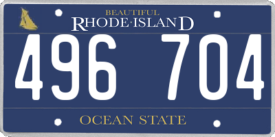 RI license plate 496704