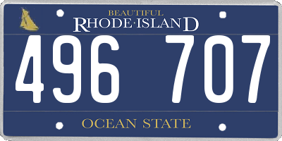 RI license plate 496707