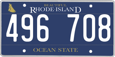 RI license plate 496708