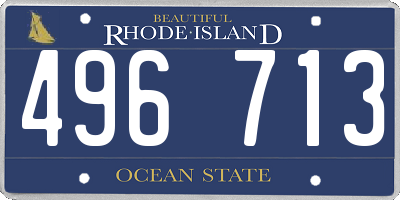 RI license plate 496713