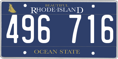 RI license plate 496716