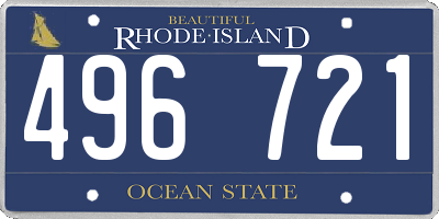 RI license plate 496721
