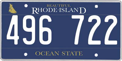 RI license plate 496722