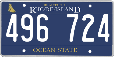 RI license plate 496724