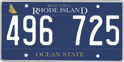 RI license plate 496725