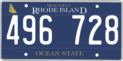RI license plate 496728
