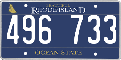 RI license plate 496733