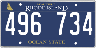 RI license plate 496734