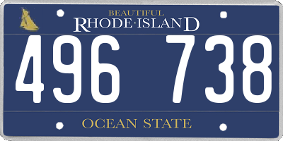 RI license plate 496738