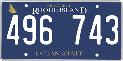 RI license plate 496743
