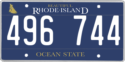 RI license plate 496744