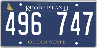 RI license plate 496747