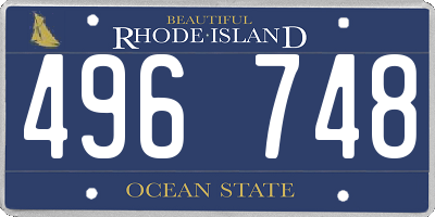 RI license plate 496748