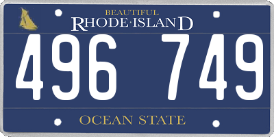 RI license plate 496749