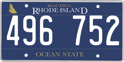 RI license plate 496752