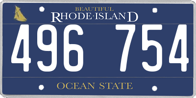 RI license plate 496754
