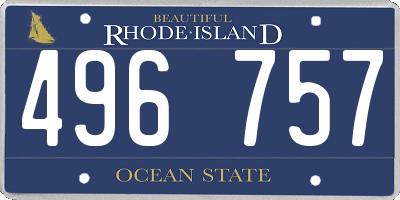 RI license plate 496757