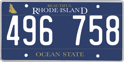 RI license plate 496758