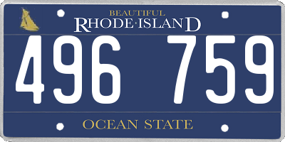 RI license plate 496759