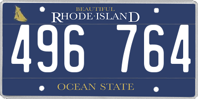 RI license plate 496764