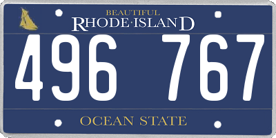 RI license plate 496767