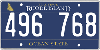 RI license plate 496768