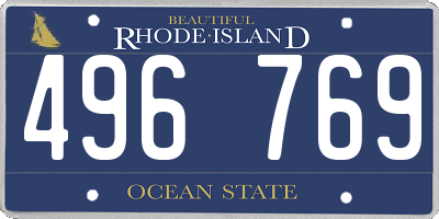 RI license plate 496769