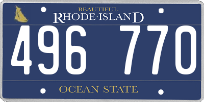 RI license plate 496770