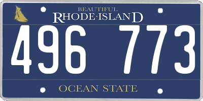 RI license plate 496773