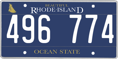 RI license plate 496774
