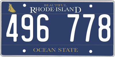 RI license plate 496778