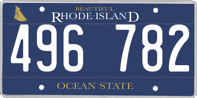 RI license plate 496782